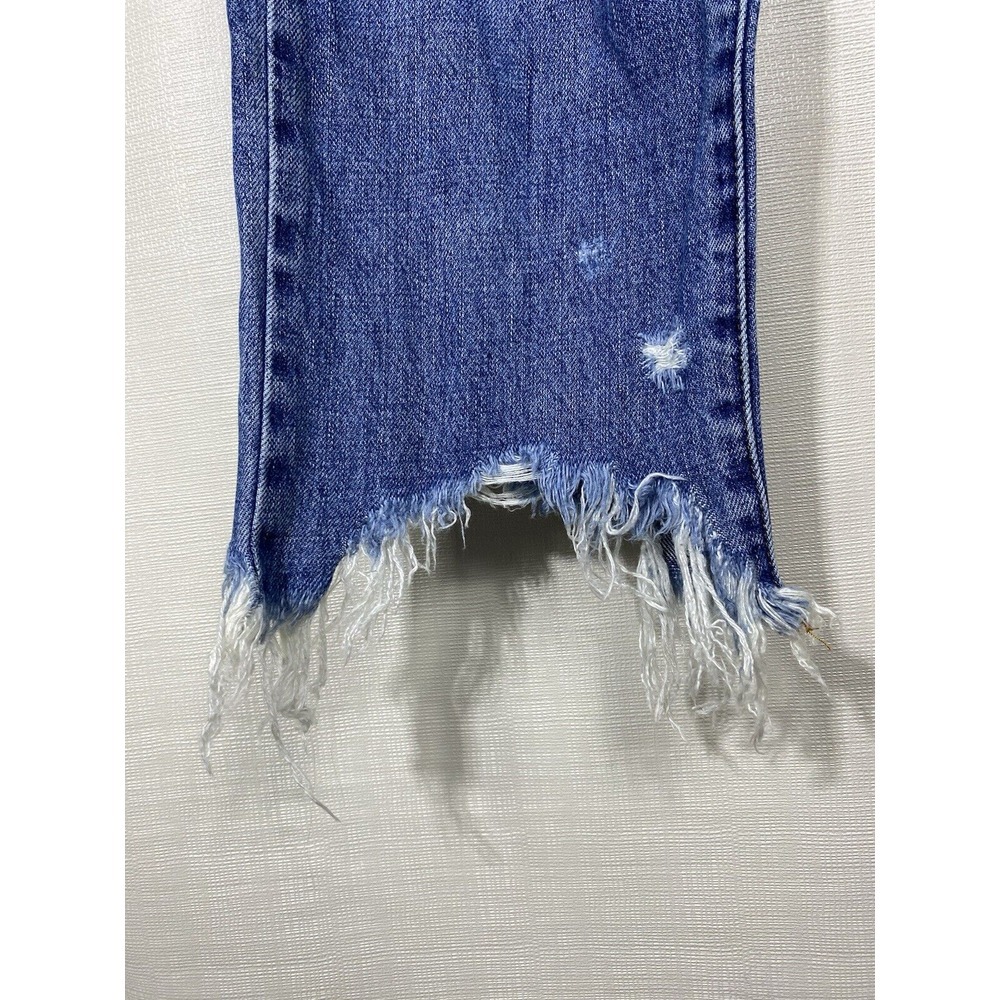 Pistola Women Charlie High Rise Straight Jeans 28 Raw Hem Button‎ Fly Blue Denim - Picture 3 of 10